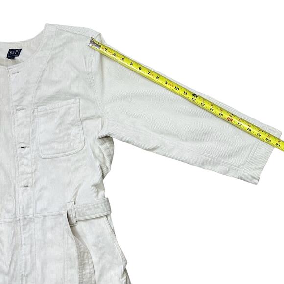 Gap Womens Corduroy Jumpsuit 16 Tall Relaxed Straight Leg Cream Ivory Academia - Picture 9 of 11